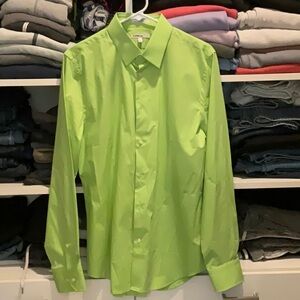 Express Green Dress Shirt Long Sleeve